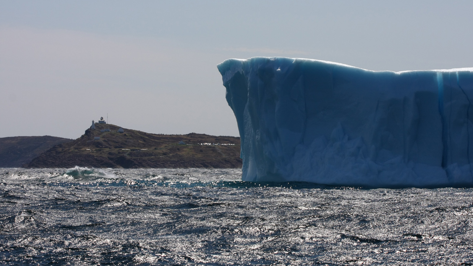 One of the perks flying into St. John's is the chance to see icebergs. This one is sitting adjacent to Cape Spear, North America'a most eastern point.