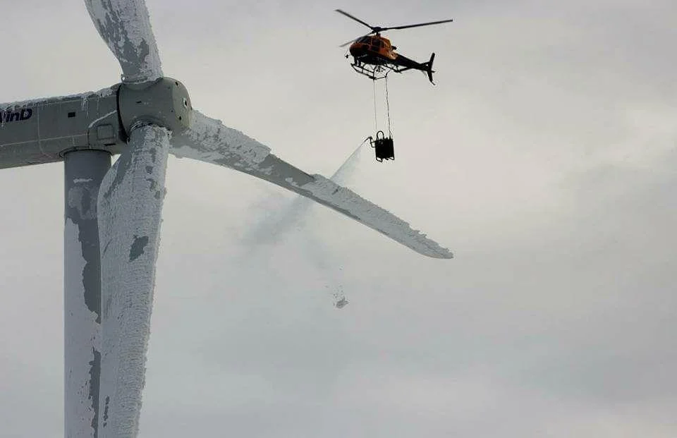 Even a ground based propeller has to be deiced. What a task!