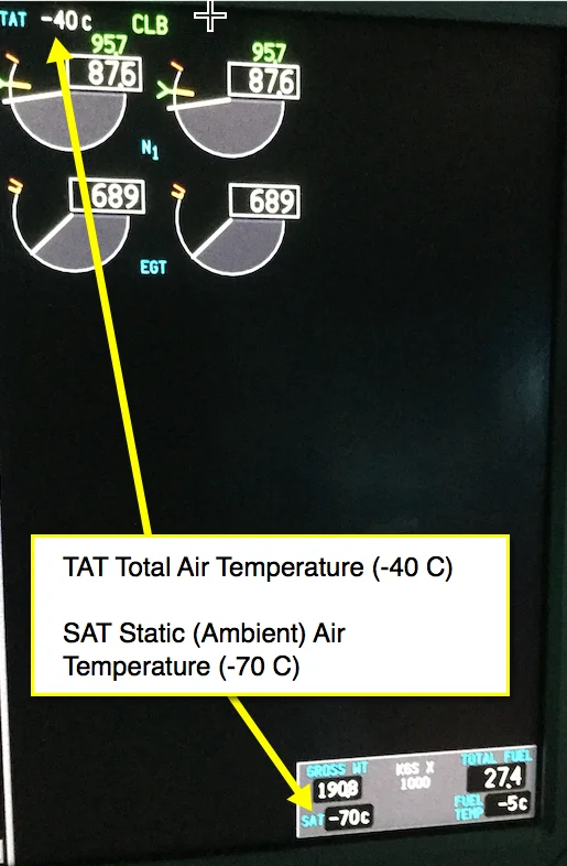 A frigid outside temperature of MINUS 70 Celsius.