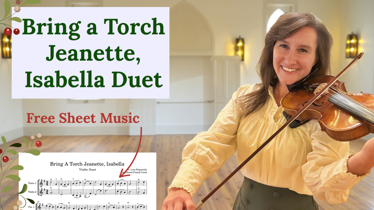 Bring a Torch Jeanette, Isabella Violin Duet (With Free Sheet Music) 