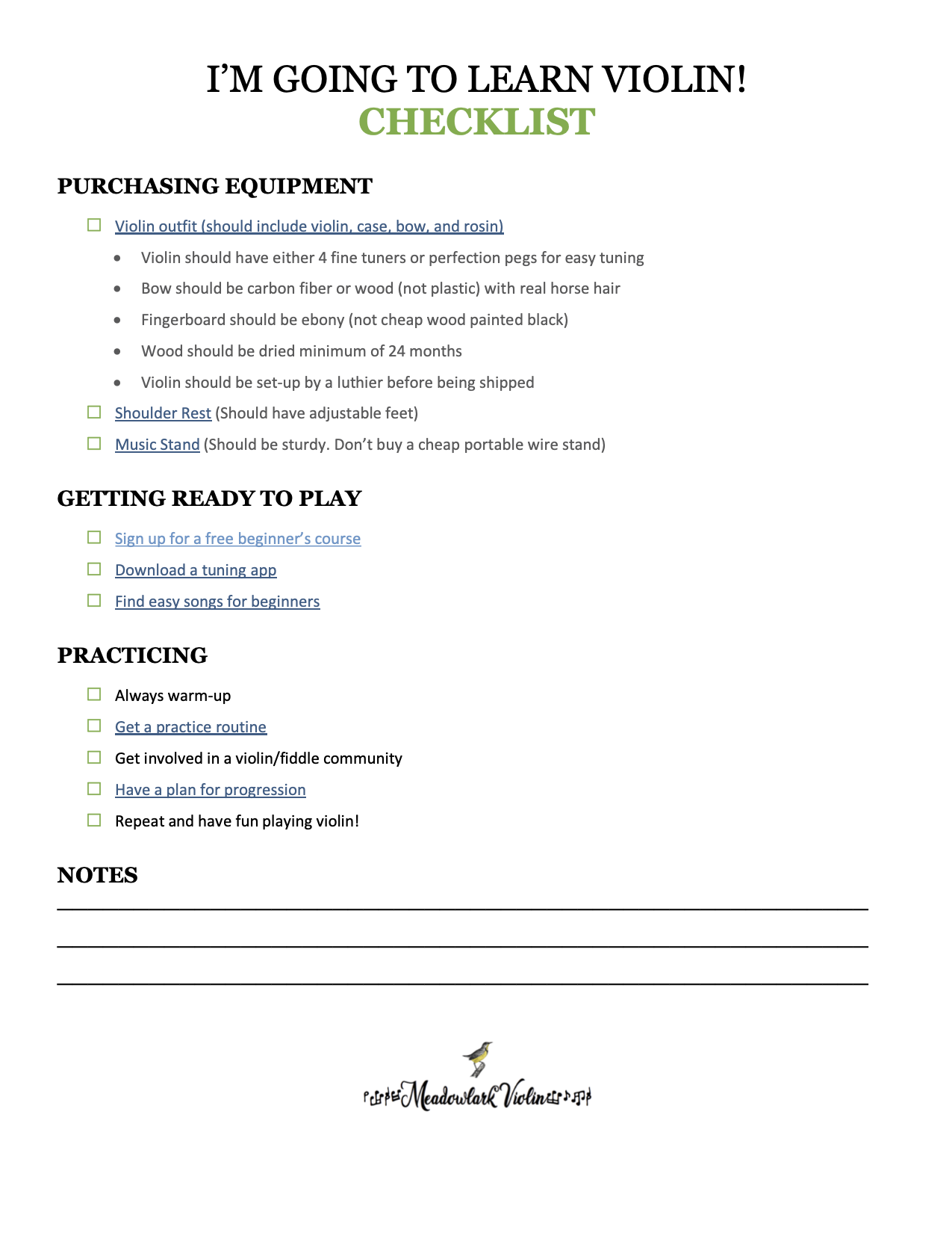 Learn to Play Violin in 20 Steps — Meadowlark Violin Studio