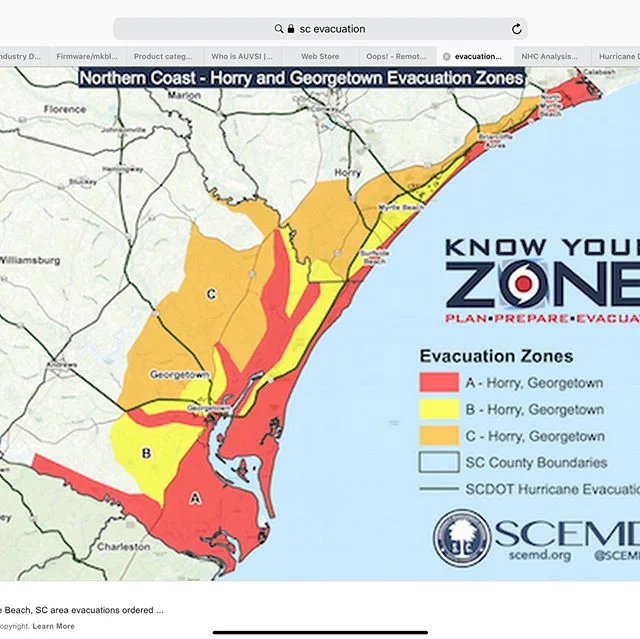 Well, we have to leave our SC @vacation . The South Carolina governor just set monitory coastal evacuation. There goes our vacation! Better to be safe than sorry. @coastalevacuation @noaahurricanes #storm