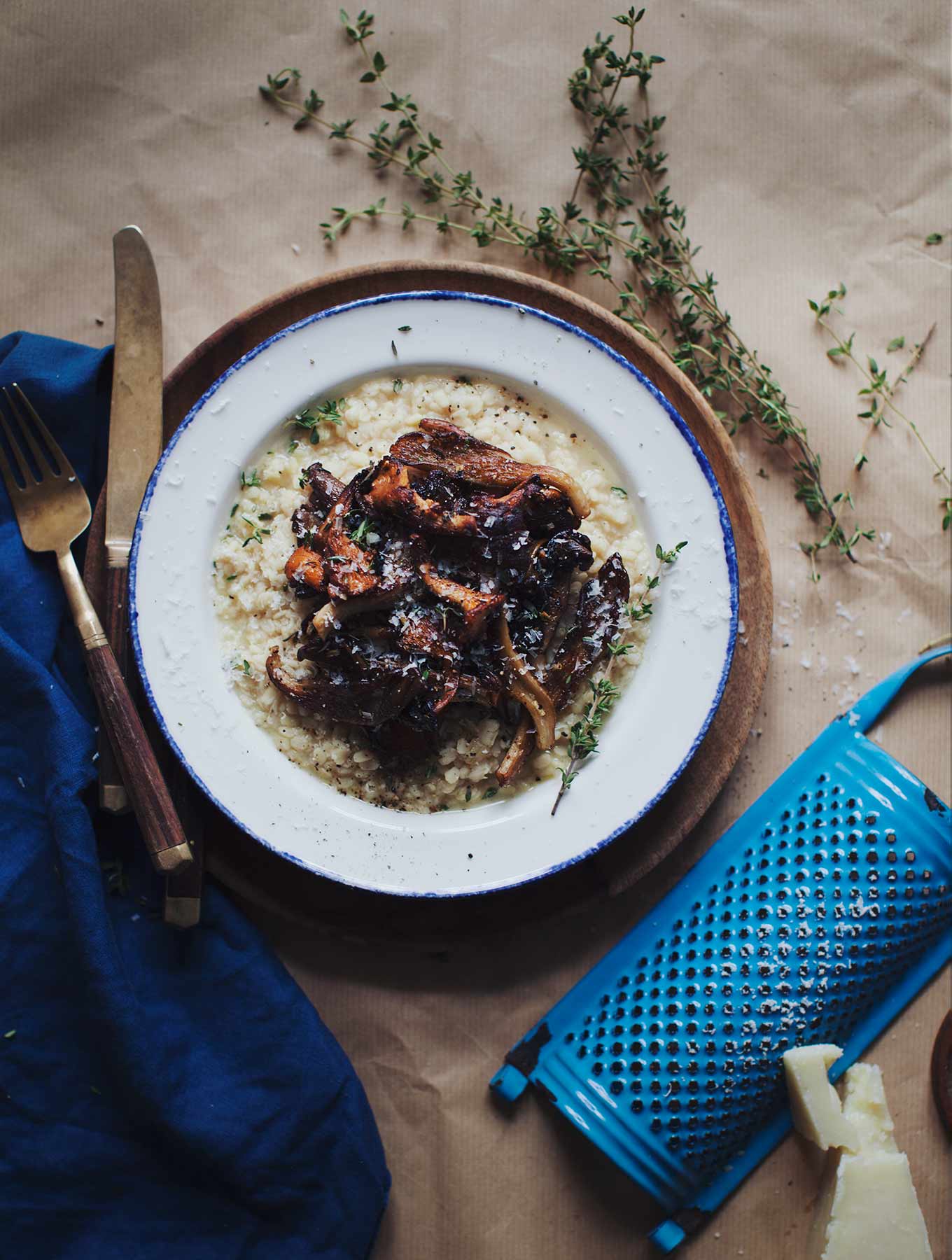 White Lentil Risotto with Mushrooms