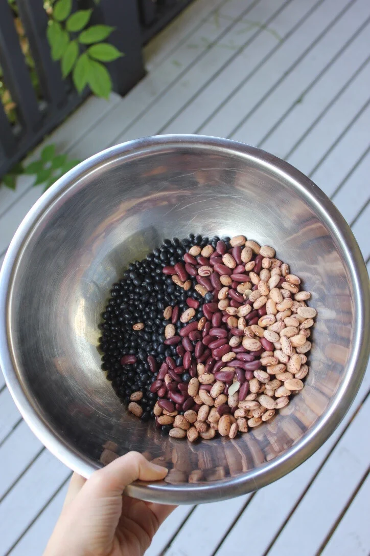 Plastic Free July package-free beans from Melbourne bulk food stores.