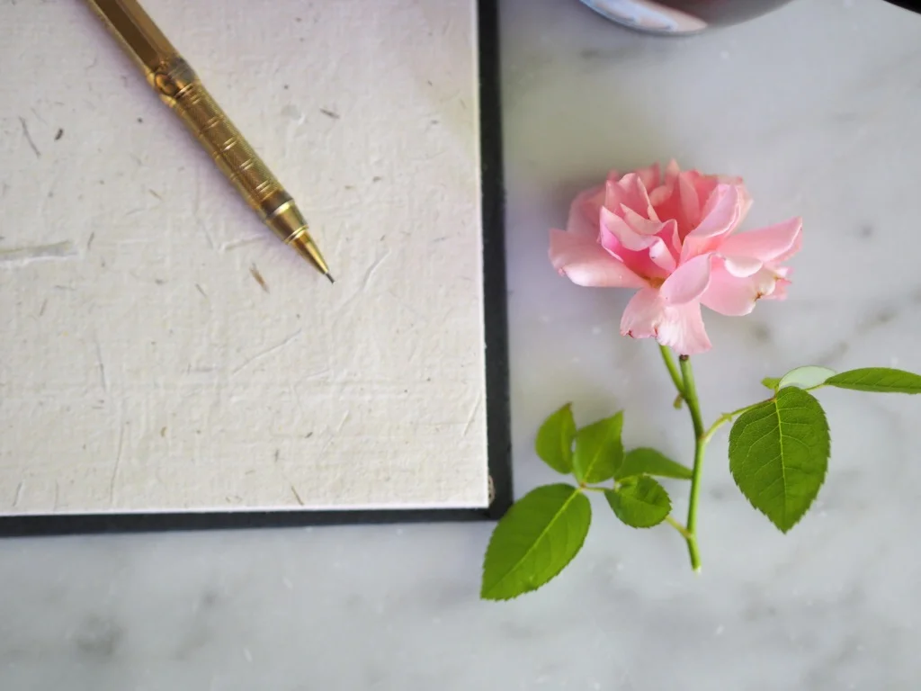 Freshly picked from my garden, this little rose is as local as can be.