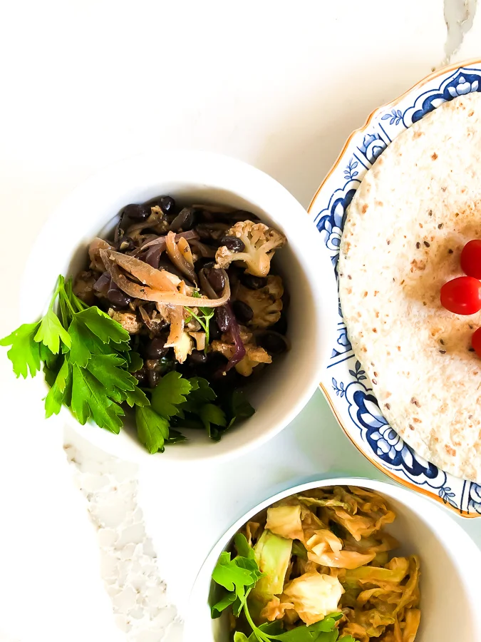 Caramelised cauliflower is the star of this dish - but you could substitute broccoli or spinach if that’s in your fridge.