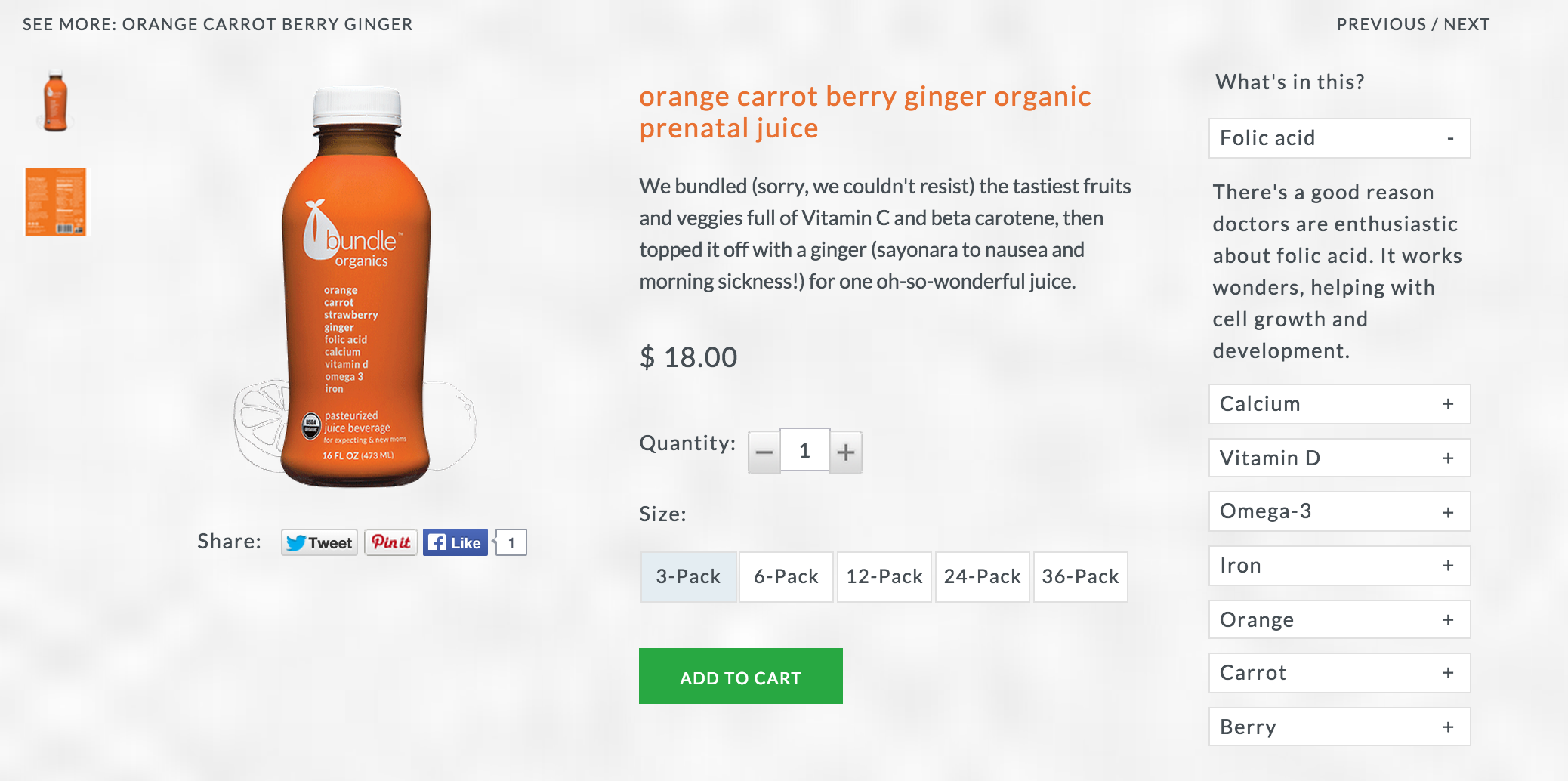 Product Description: Orange Carrot Berry Ginger