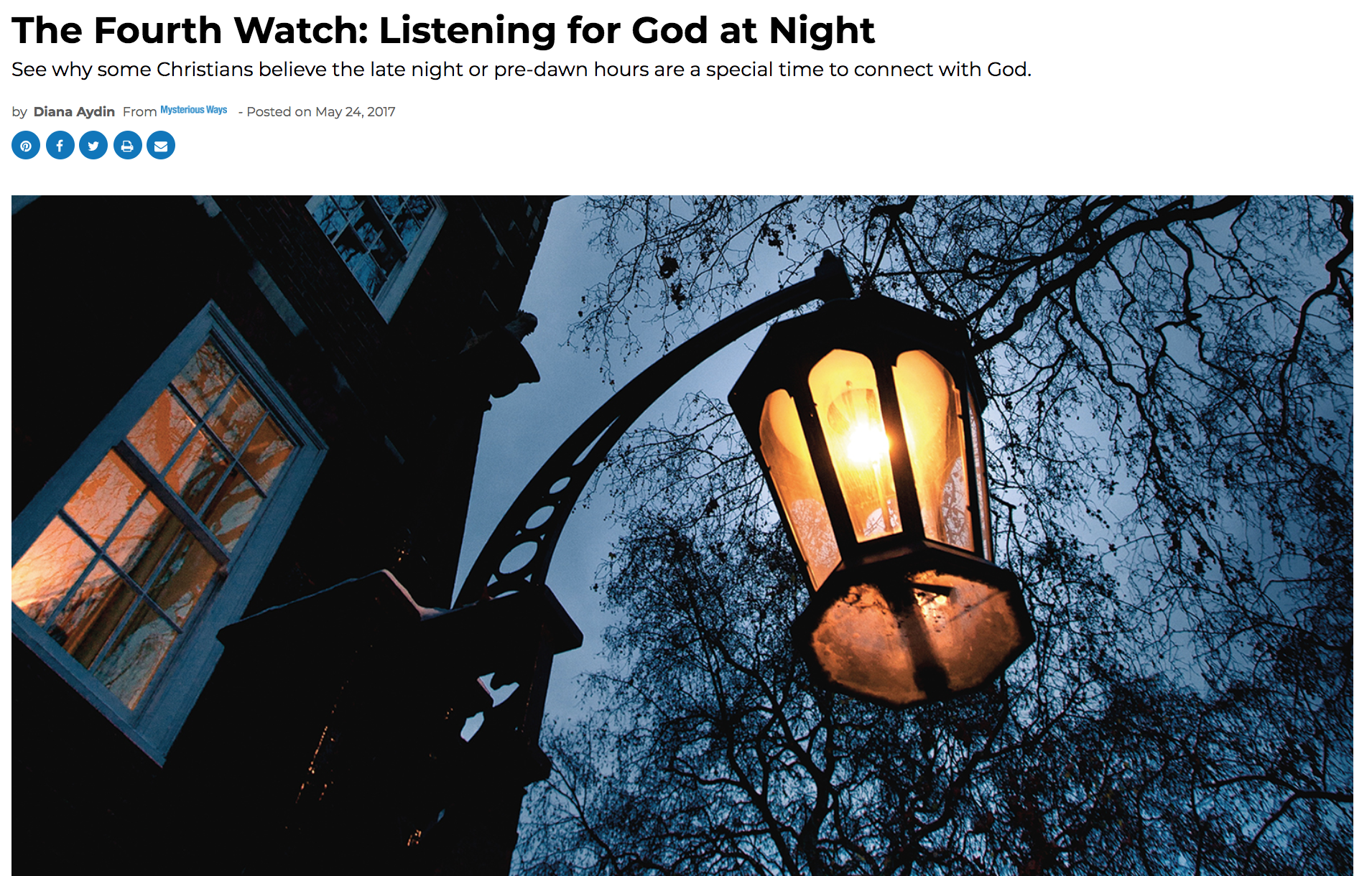The Fourth Watch: Listening for God at Night