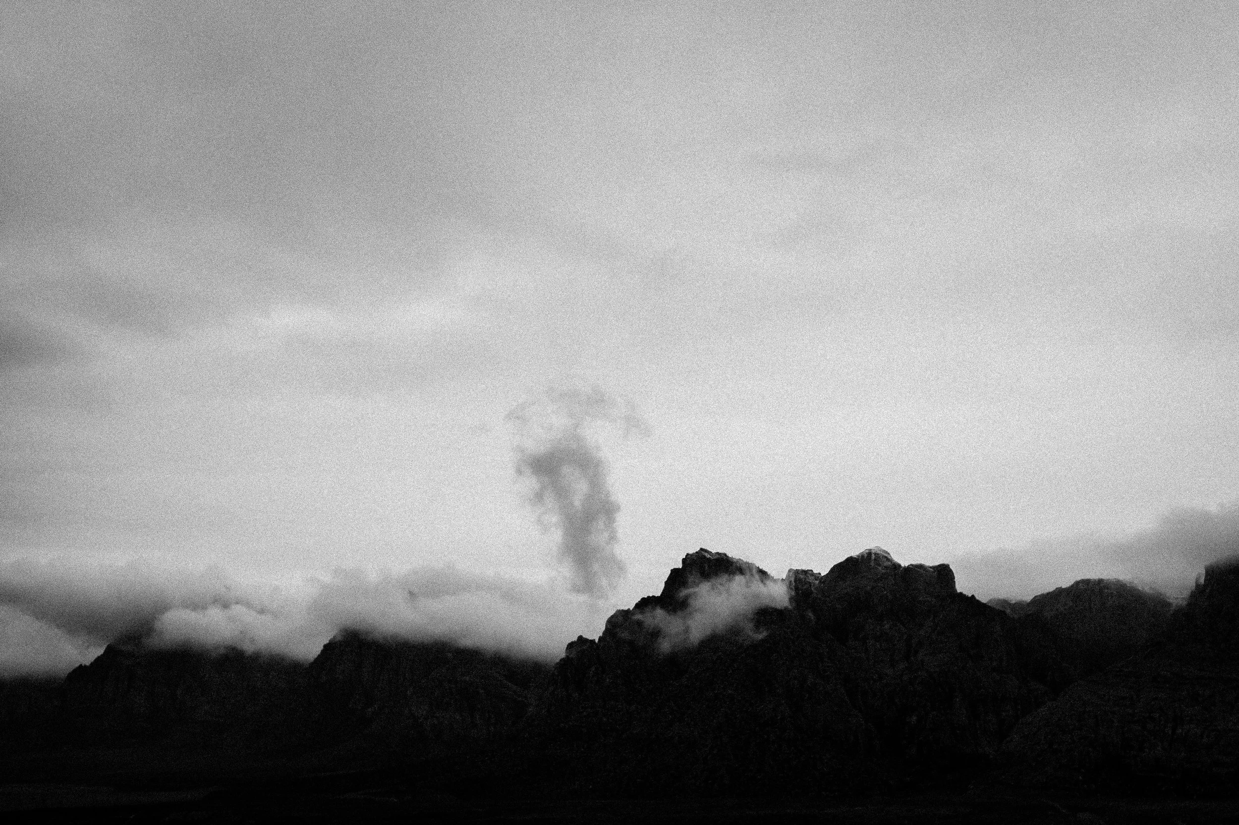 black and white photo Red Rock Canyon mountains