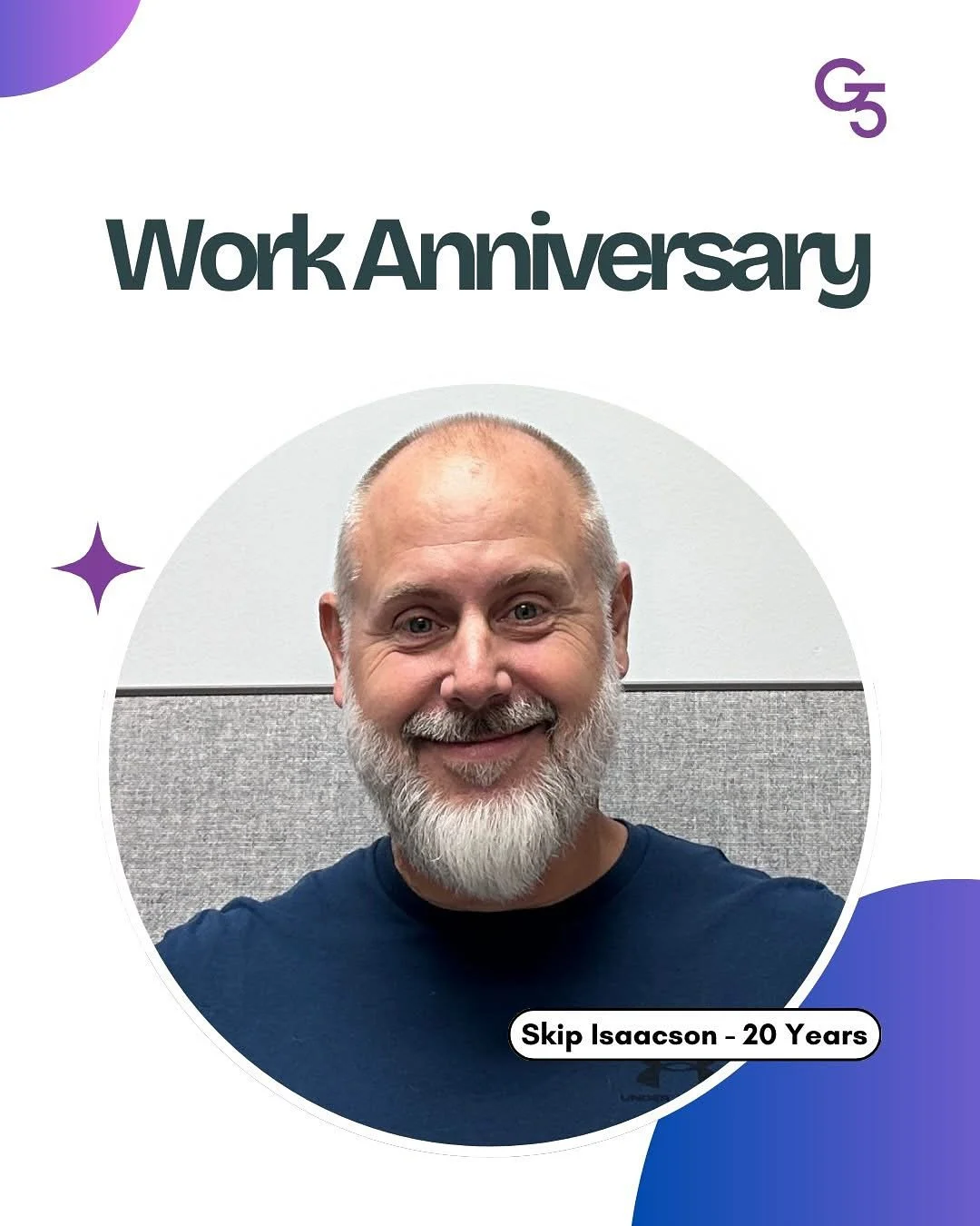🎉 Please join us in celebrating some incredible milestones at G5! 🎉

👏 Skip Isaacson &ndash; 20 Years
👏 Thomas Dean &ndash; 10 Years
👏 Jade Perez &ndash; 10 Years

Your hard work, dedication, and loyalty have made a lasting impact on our team an