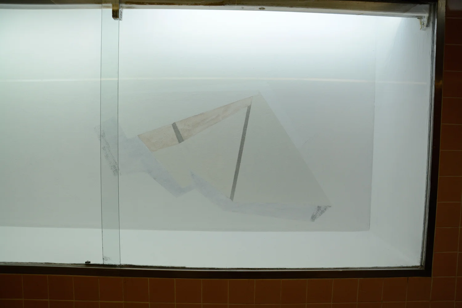 Surface event #7. 2014. Oil, acrylic, gesso and sanded back sections on wall. Dimensions variable.