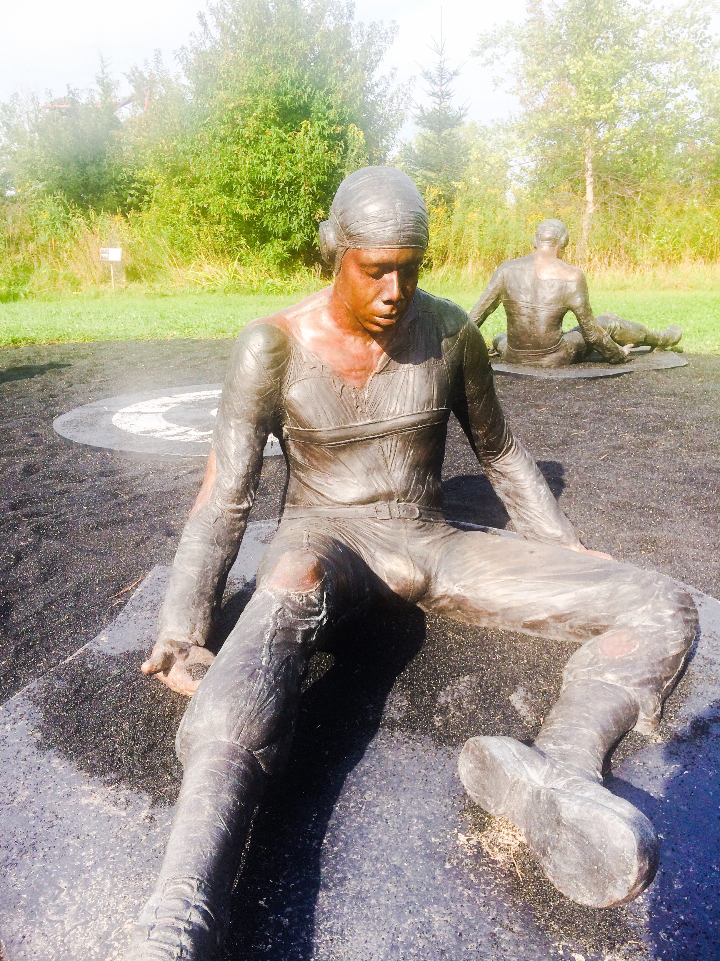 Tuskegee Airmen sculptures created by the late artist Michael Richards. Richards lost his life in World Trade Center art studio on September 11th. This installation is a permanent fixture at the garden
