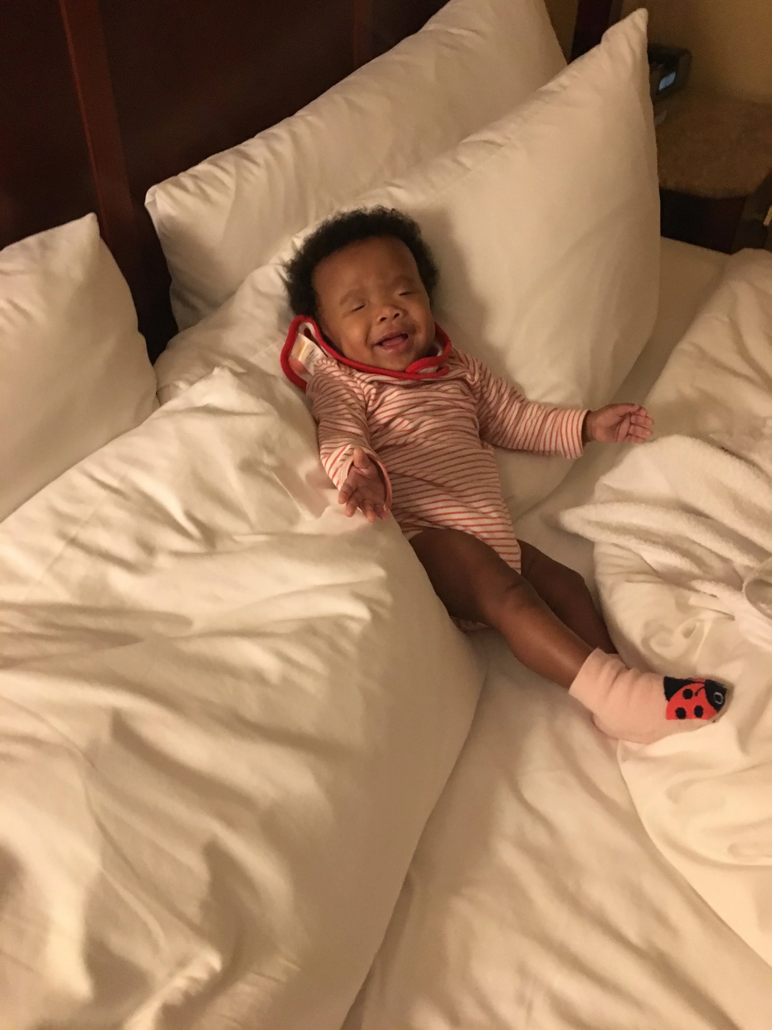 Heléna seemed to know we were on vacation and she loved the hotel lifestyle! Room service please!!!!