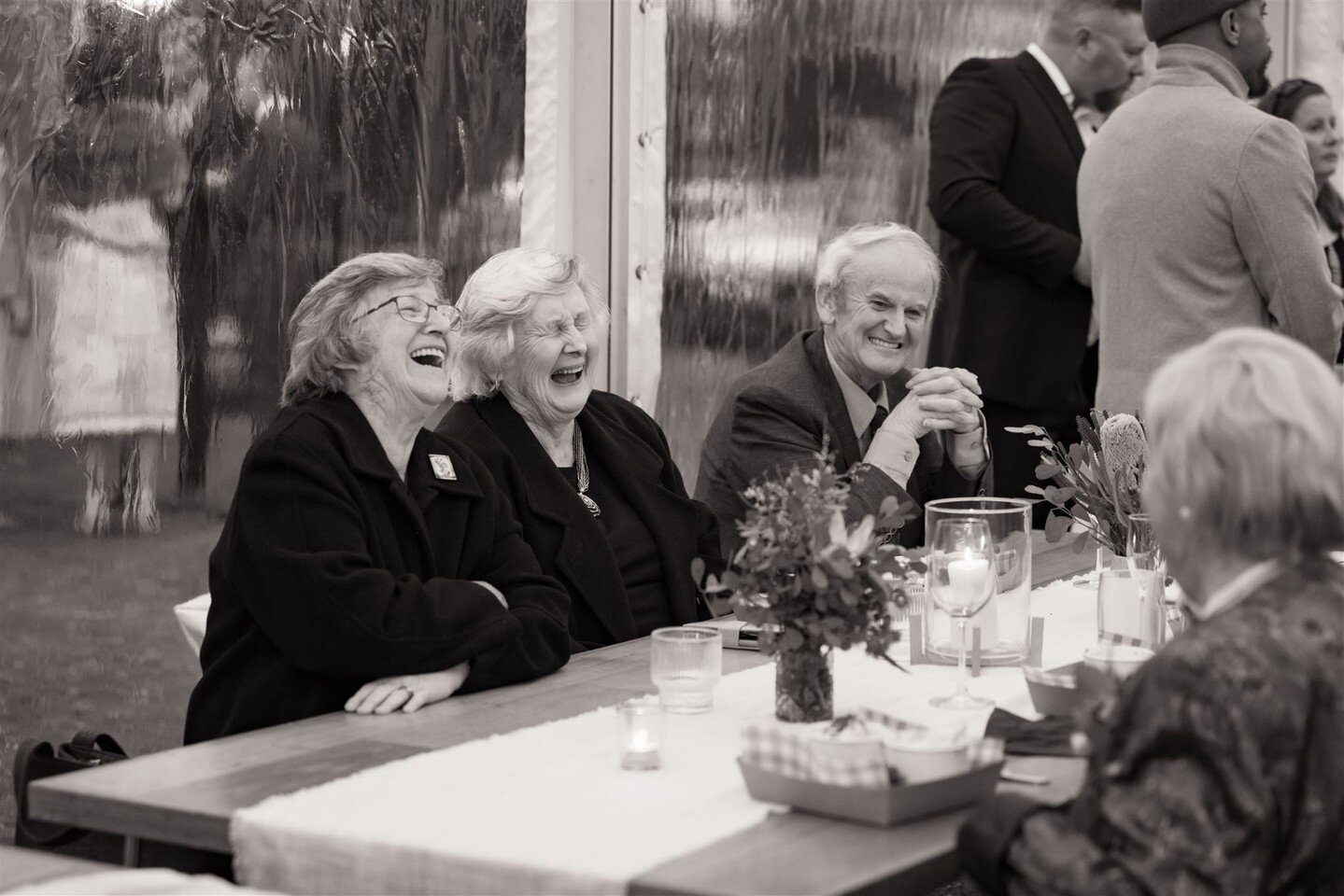 Double the laughter and double the fun! ⁠
⁠
These lovely ladies are enjoying prime seats in our clear-span marquee, celebrating Michelle and Eyas' wedding with all the joy and laughter! 🎉😄 ⁠
⁠
Featuring our Noojee tables and Loch bench seats.⁠
⁠
📷