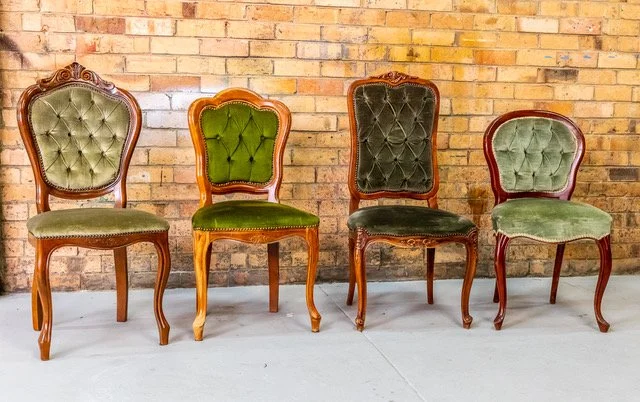 Dining chairs - mismatched vintage 