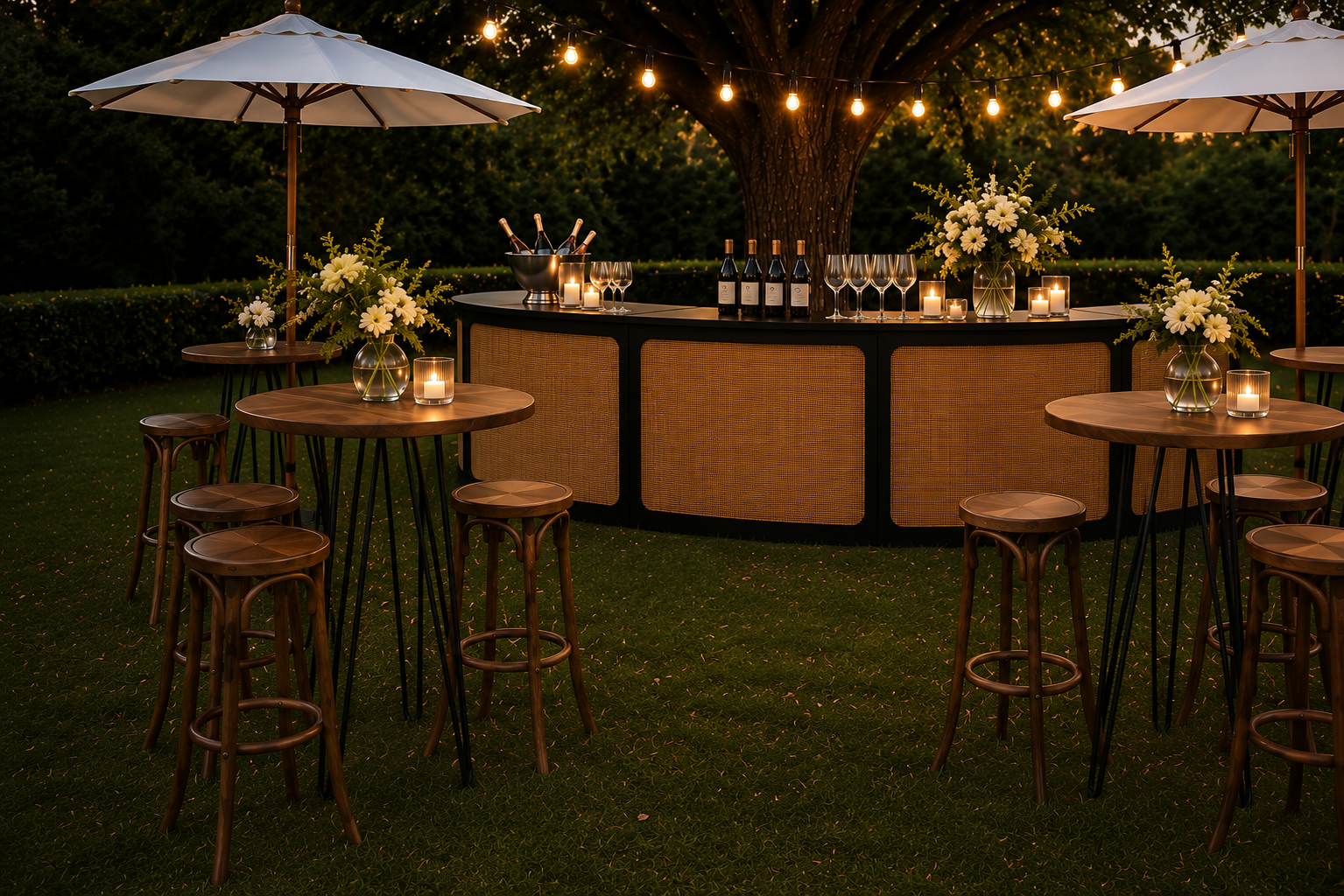 Black rattan bar