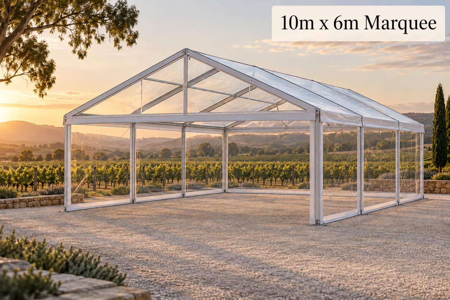 10m x 6m Clear Span Marquee