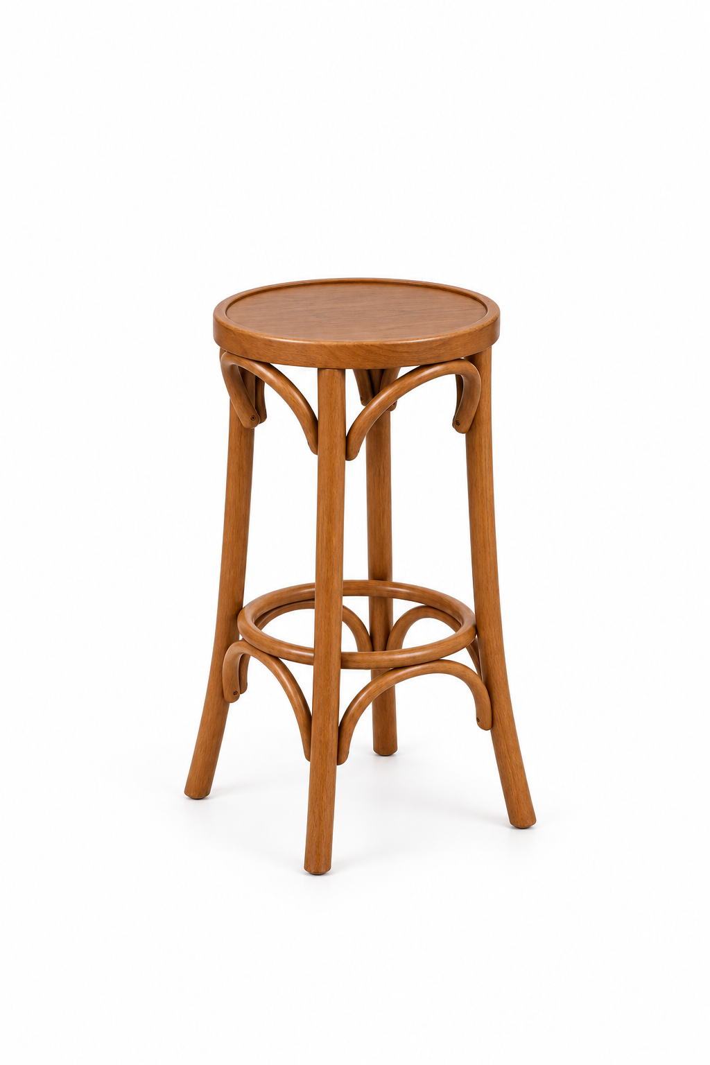 Brown bentwood bar stool