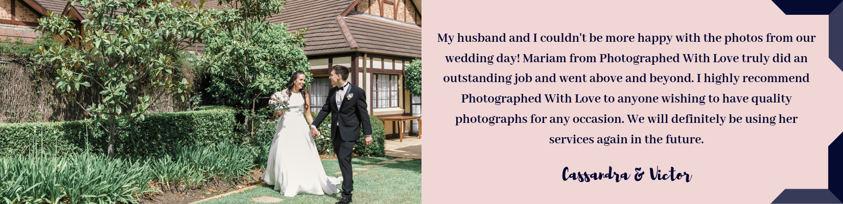 Photographed With Love - Wedding Photography Testimonials