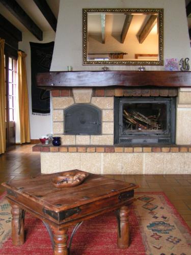 Fireplace and coffee table