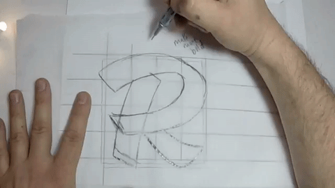Next, I filled in the outlines to get a better understanding of the visual weight the letter has taken on. Then, with another clean sheet of tracing paper, I drew the final outline.