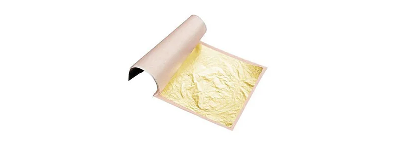 Genuine / Professional Quality Gold Leaf - It's an expensive way to learn, but I think it's important to use the real deal if you want to gain a better understanding of how genuine gold works. Imitation gold is a lot thicker, tarnishes quickly, and just doesn't act the same way as genuine gold, so why even bother? 