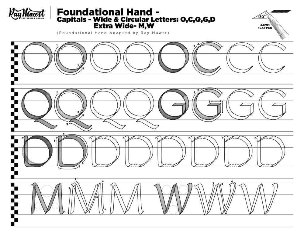 Calligraphy Worksheet Starter Kit - 3 Styles — Ray Mawst Lettering & Design