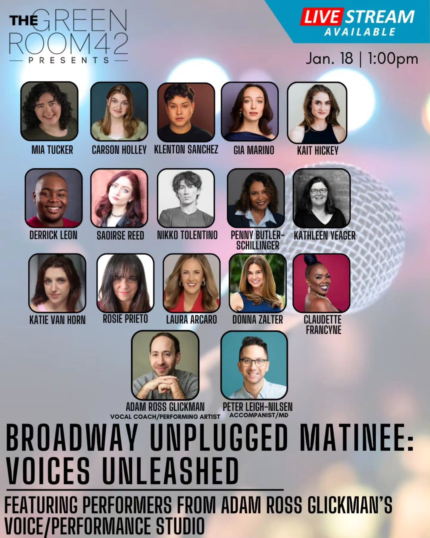 WOAH! JANUARY 18TH SUNDAY AT 1PM EST IS MY VOICE/PERFORMANCE STUDIOS NEXT LIVE CONCERT HERE IN NYC @thegreenroom42
I AM SO EXCITED ABOUT THIS ONE!

The last concert I held was a smashing success, and I cannot wait for you all to witness these brillia