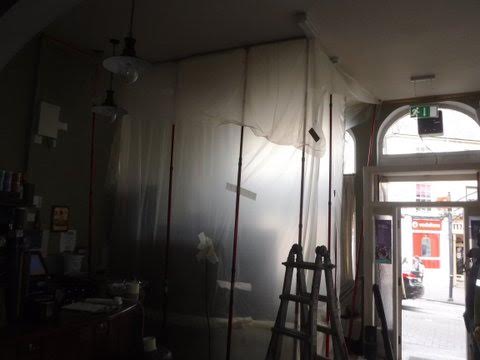 We employ a dust containment system to minimise the impact on the room.