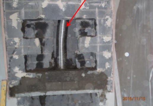 New flexible stainless steel liner fitted