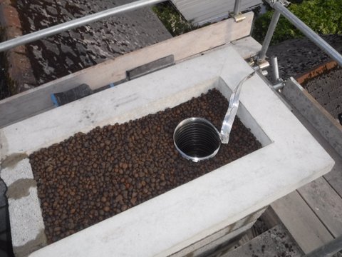 New capping in place with insulation material.