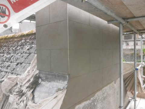 Chimney stack finish to match existing plaster work.