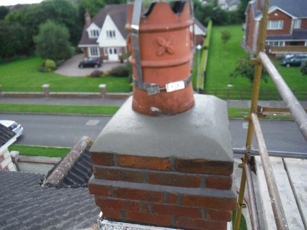 Newly installed chimney crown