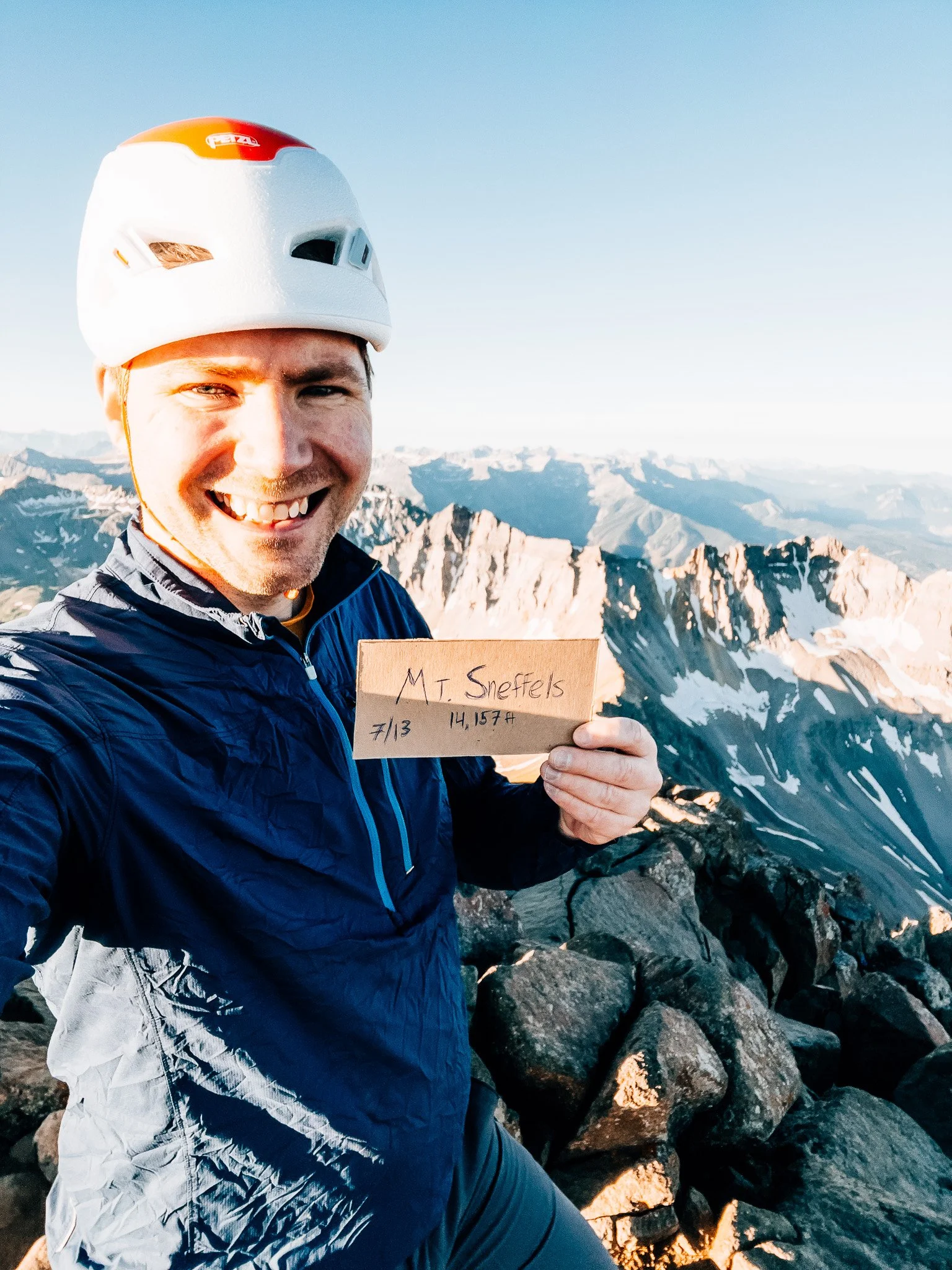 At the summit of Mount Sneffels, 14,150 feet