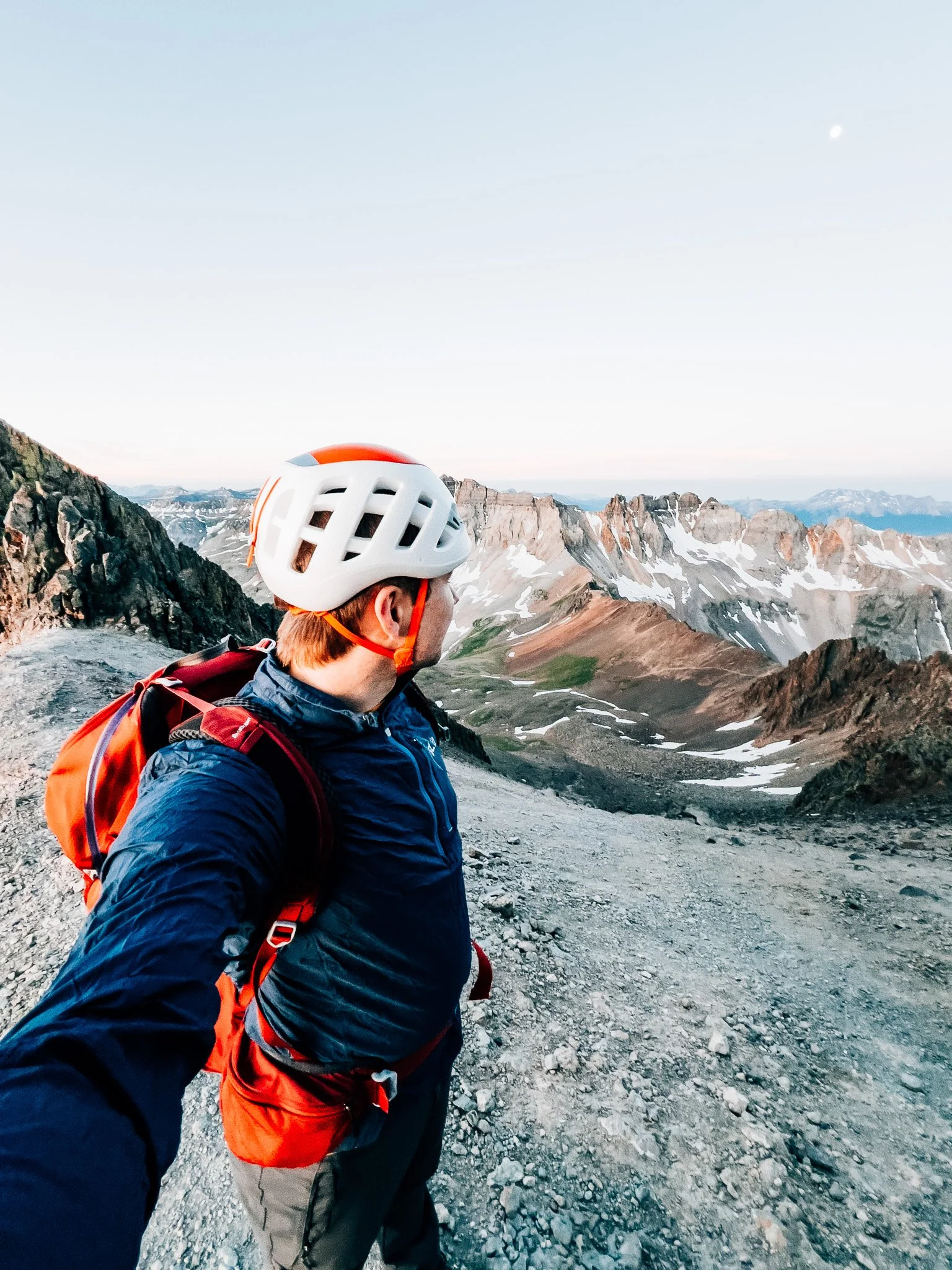 The summit wall of Mount Sneffels from the saddle