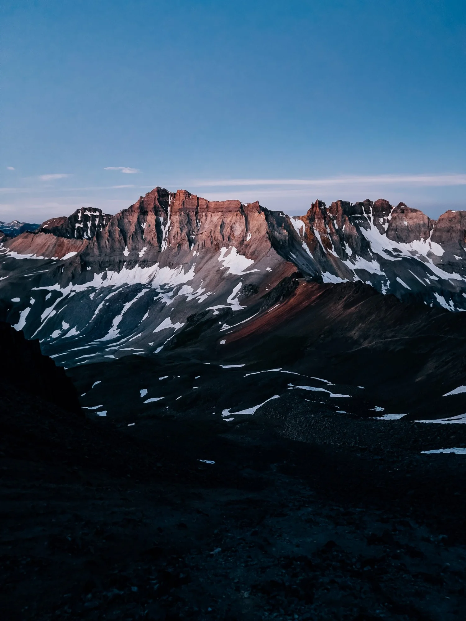 Gorgeous San Juan views in early morning light on the climb