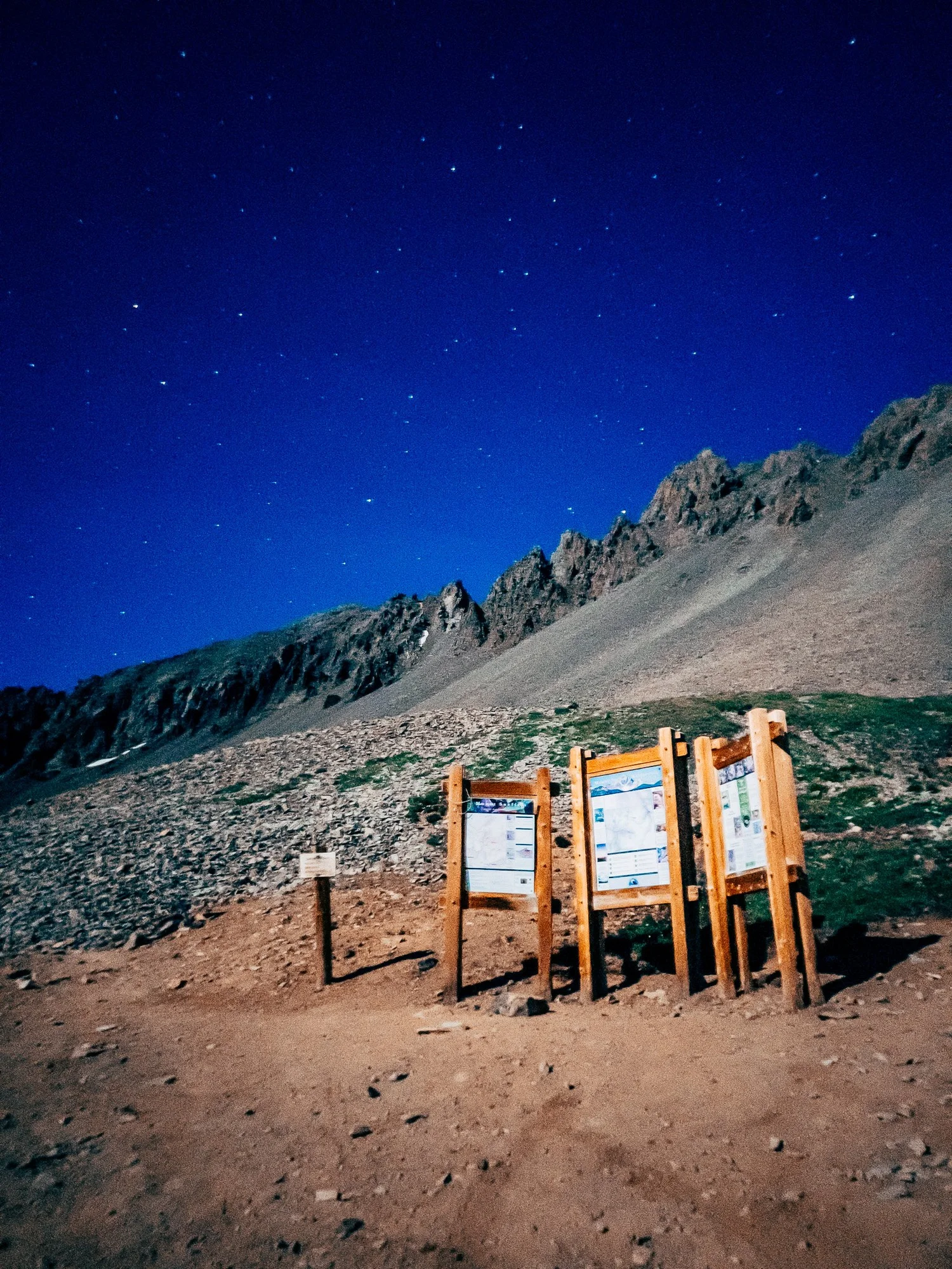 Full moon over the upper Yankee Boy Basin trailhead