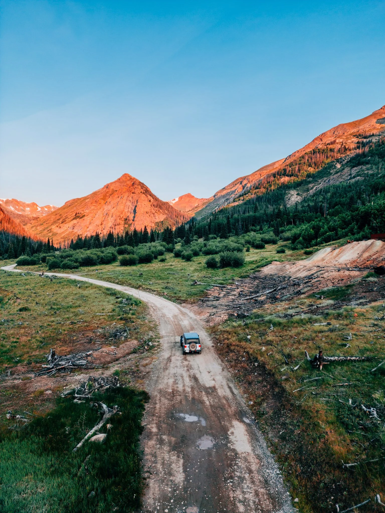 Driving the Jeep through American Basin at peak wildflower bloom