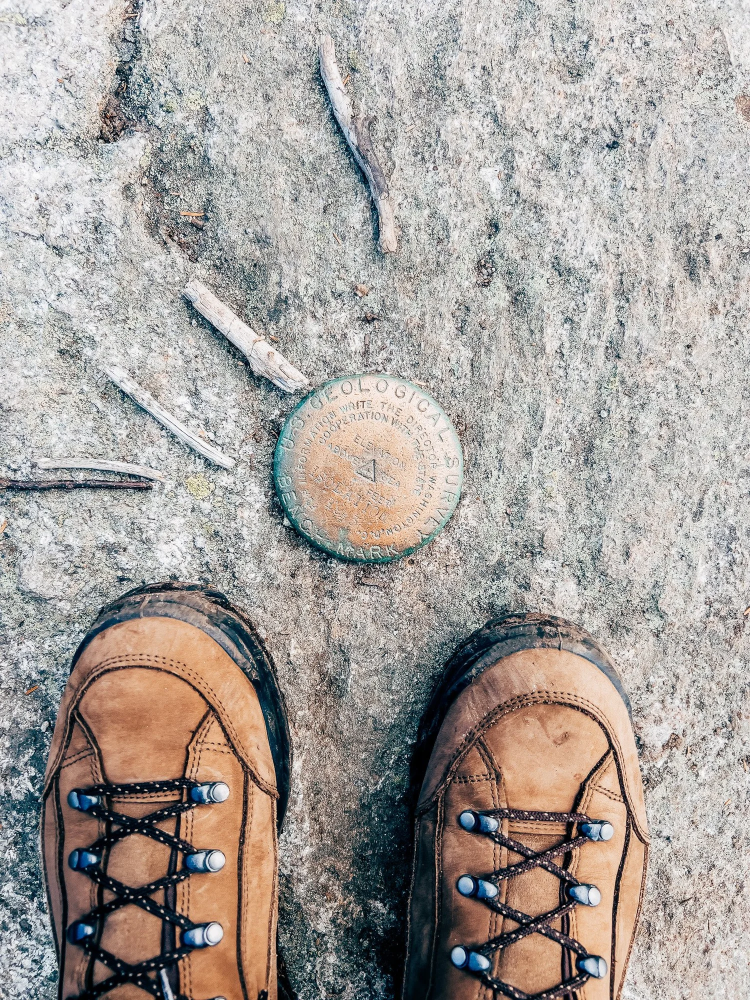 Summit marker at Mount Isolation