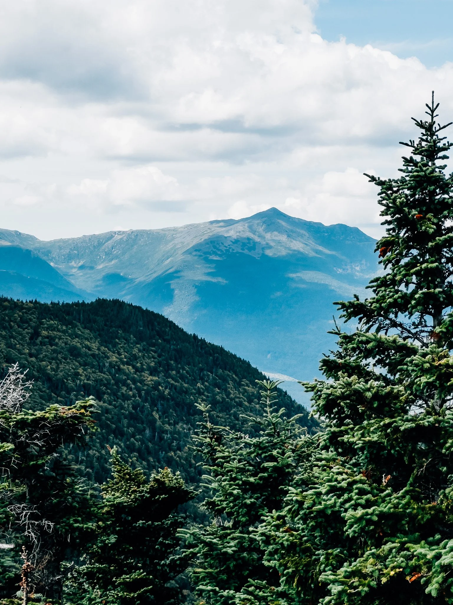 Looking back down over Carter Notch from the steep climb