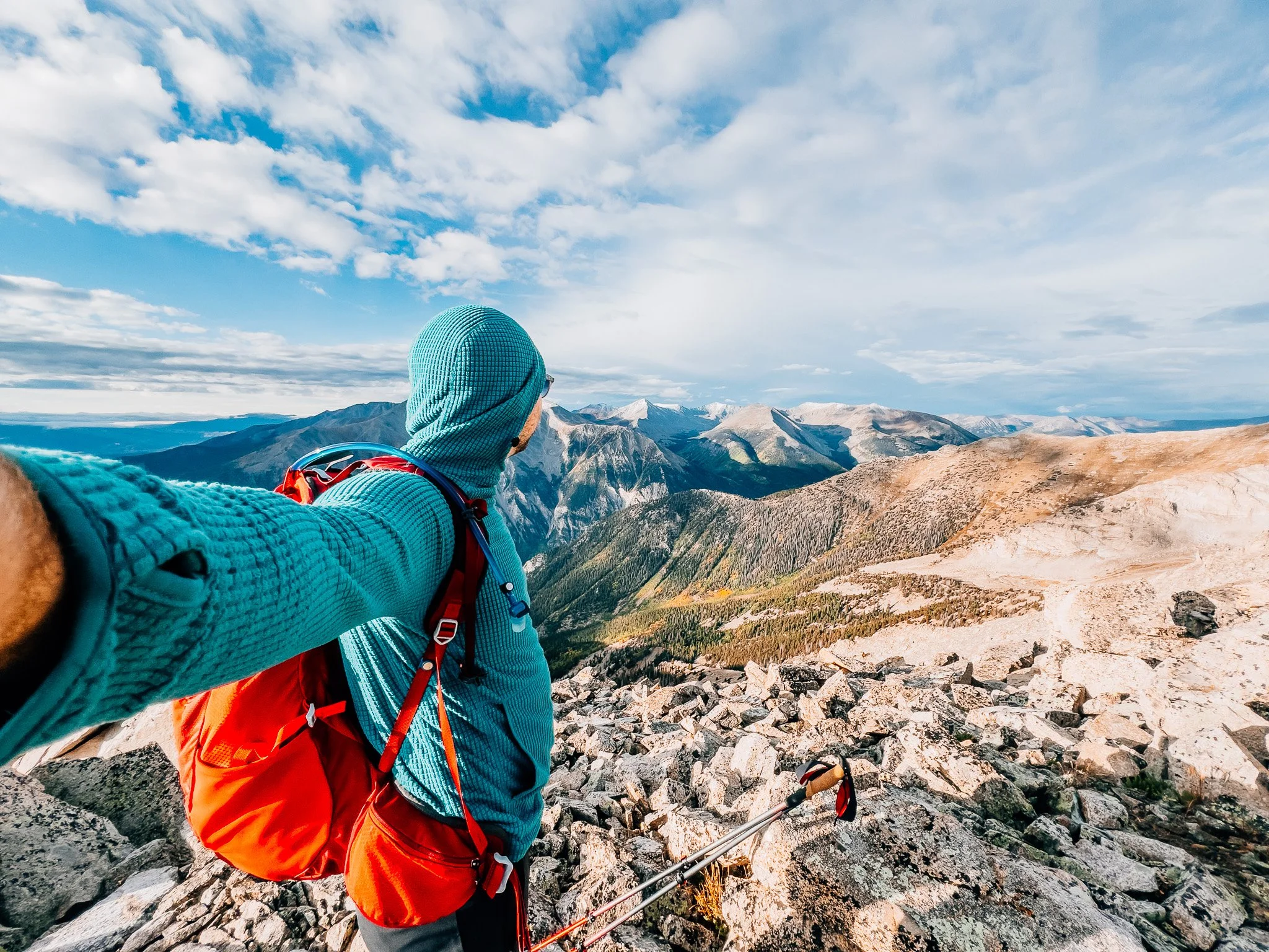 The broad rocky summit of Mount Princeton