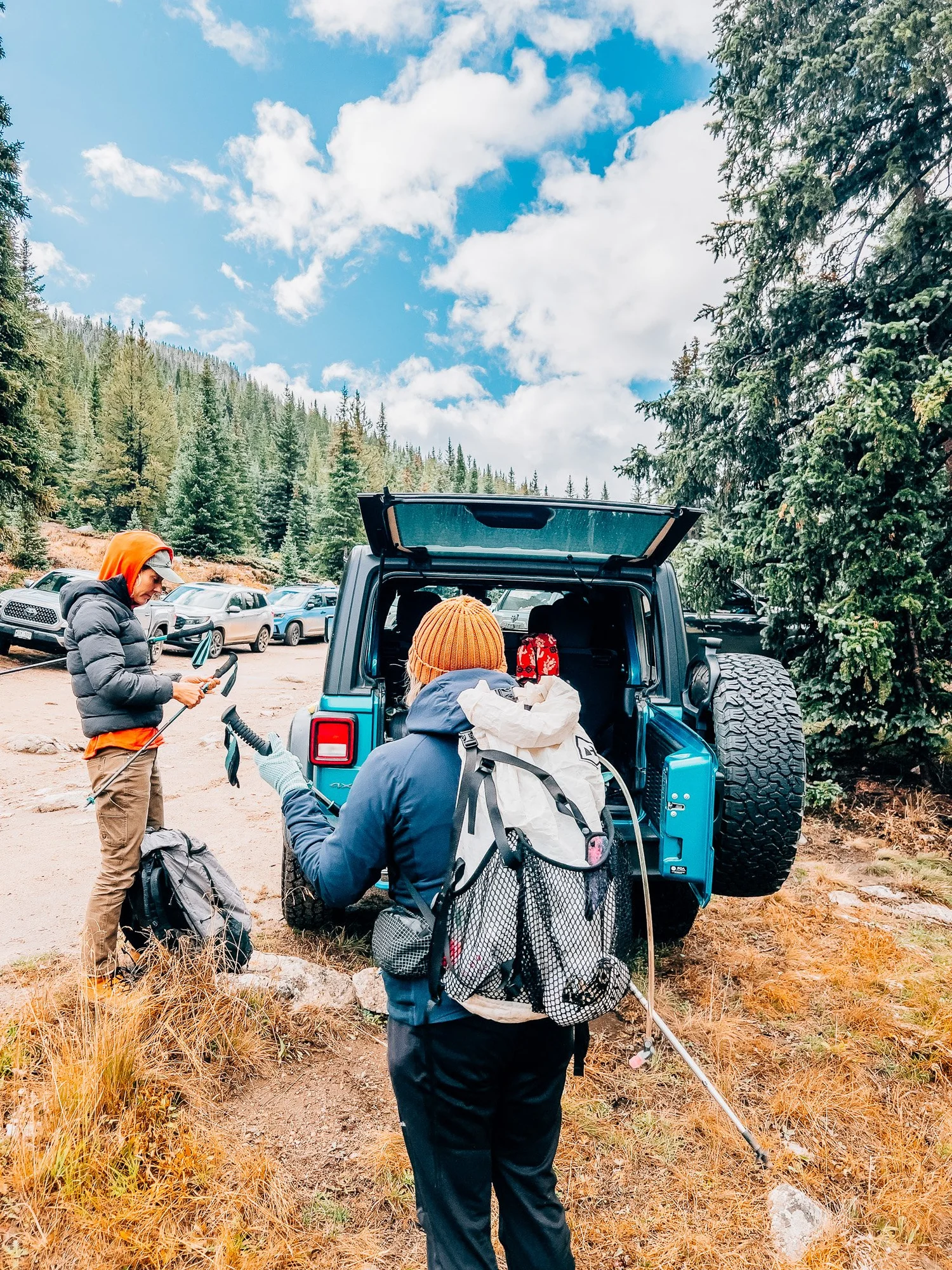 The Lake Ann Trailhead at the end of the 4WD road