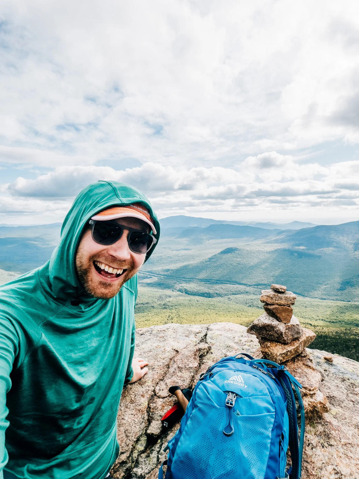 Self-portrait on the summit of Mount Liberty