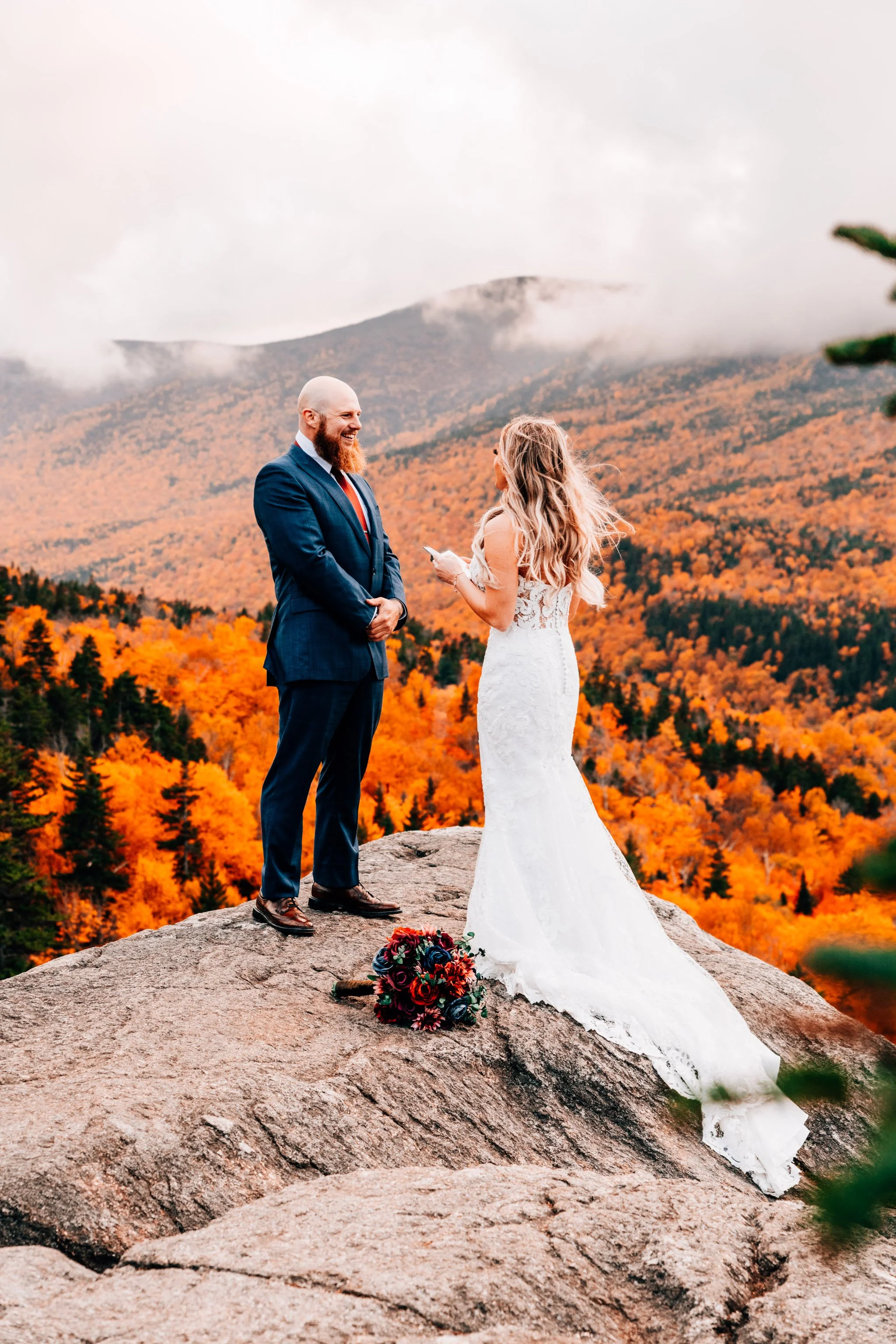 Pinkham Notch, White Mountain National Forest Fall Foliage Adventure Elopement