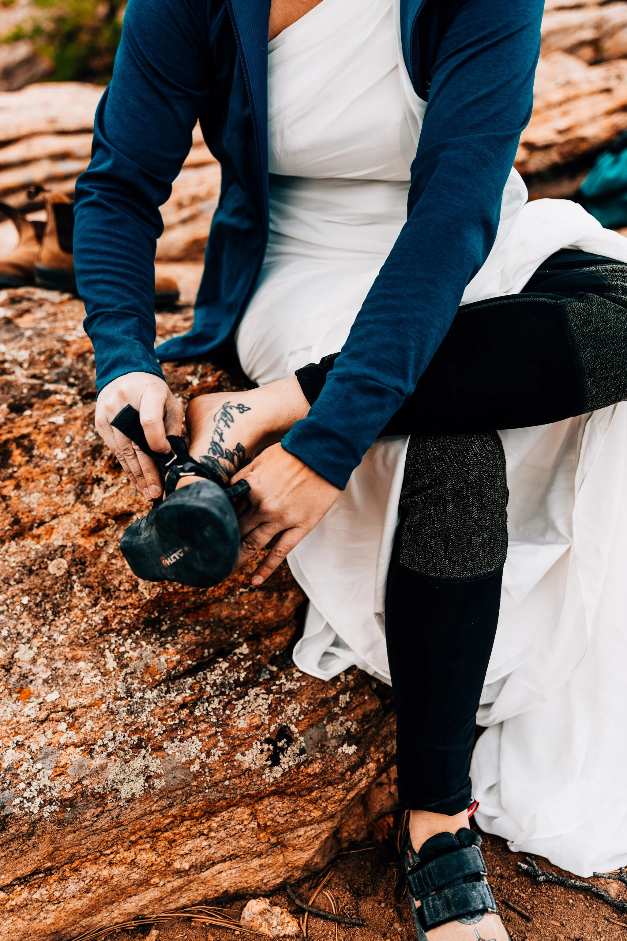 Rock Climbing Wedding Bride