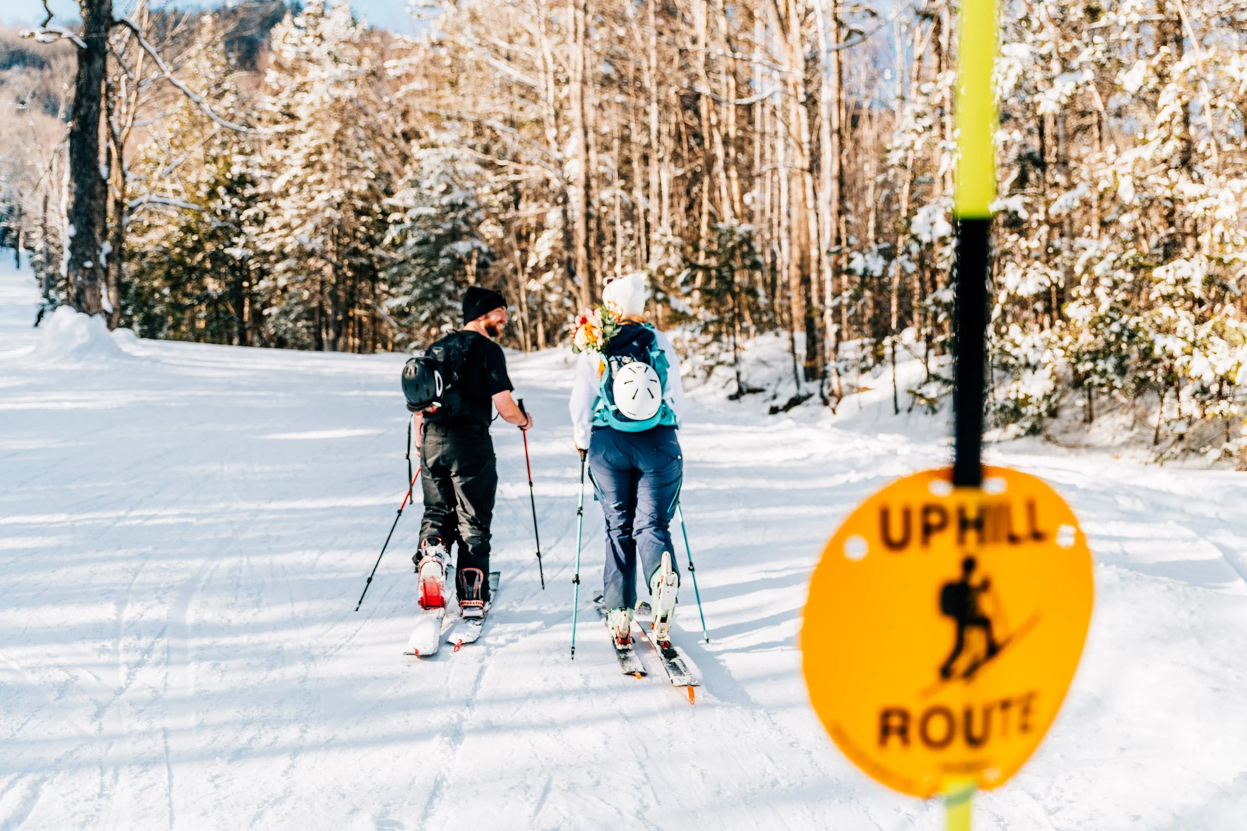 Uphill Ski Touring Elopement at Black Mountain, NH