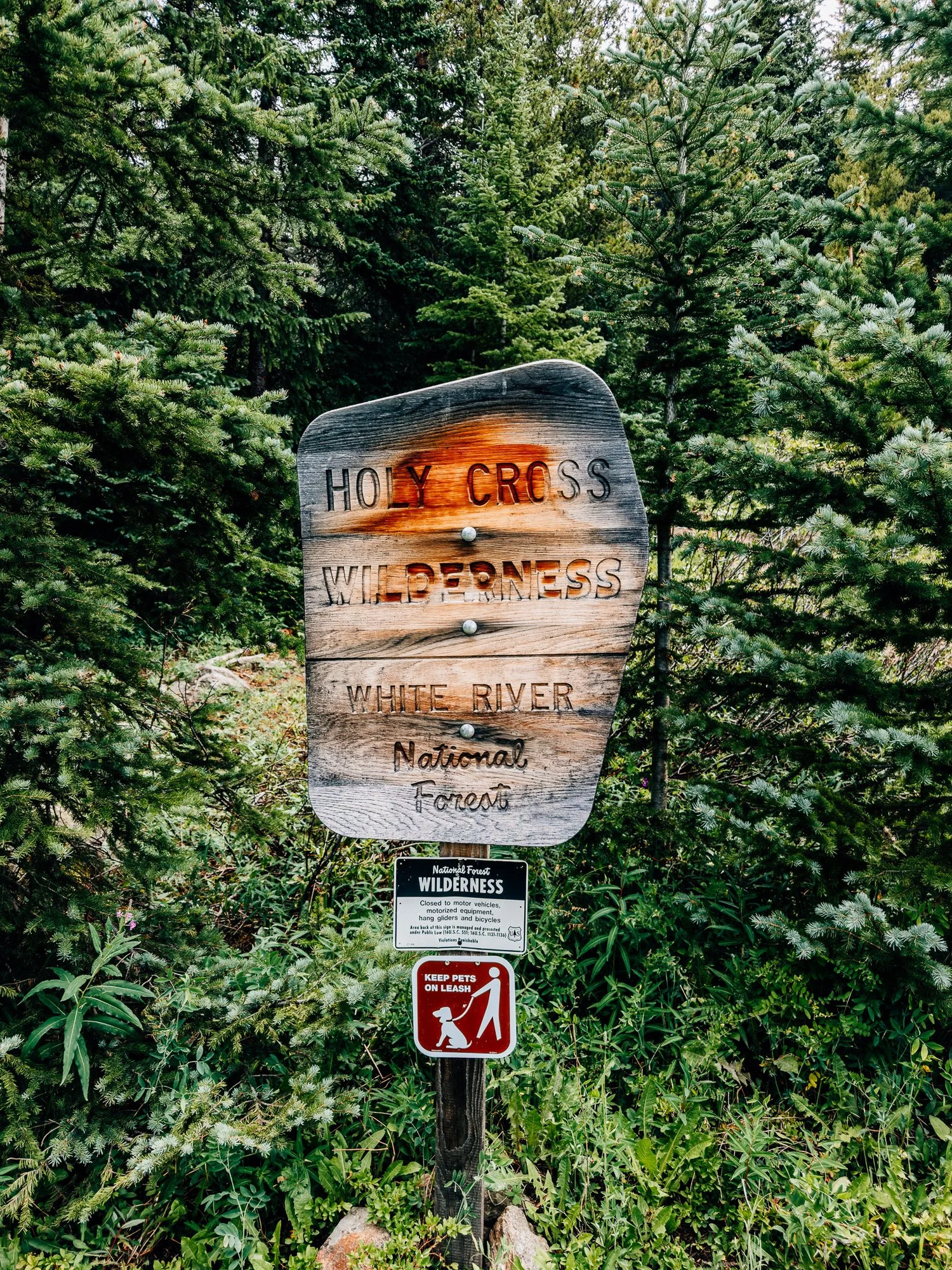 Holy Cross Wilderness boundary sign