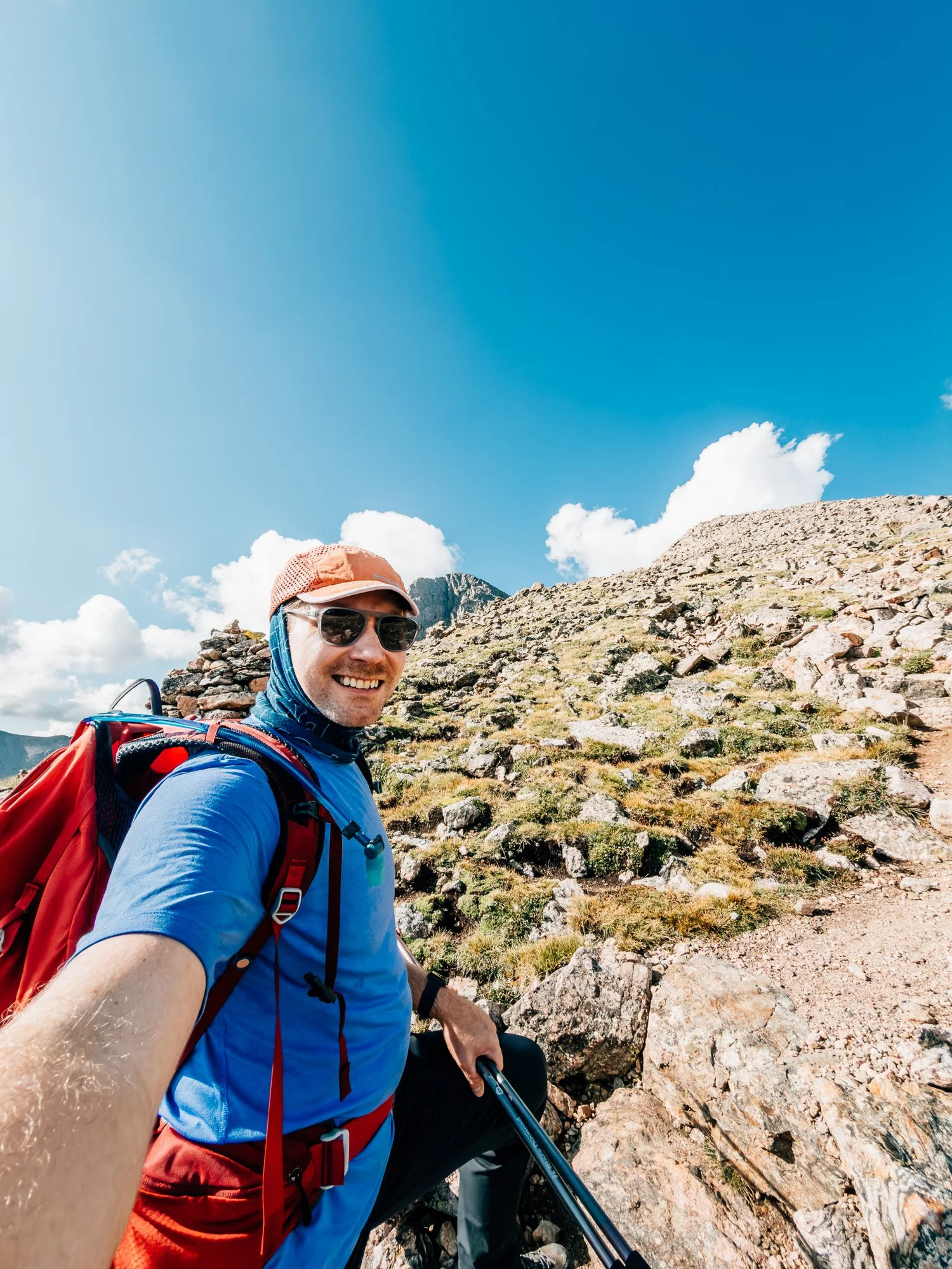 Self-portrait with the summit of Mount of the Holy Cross behind me