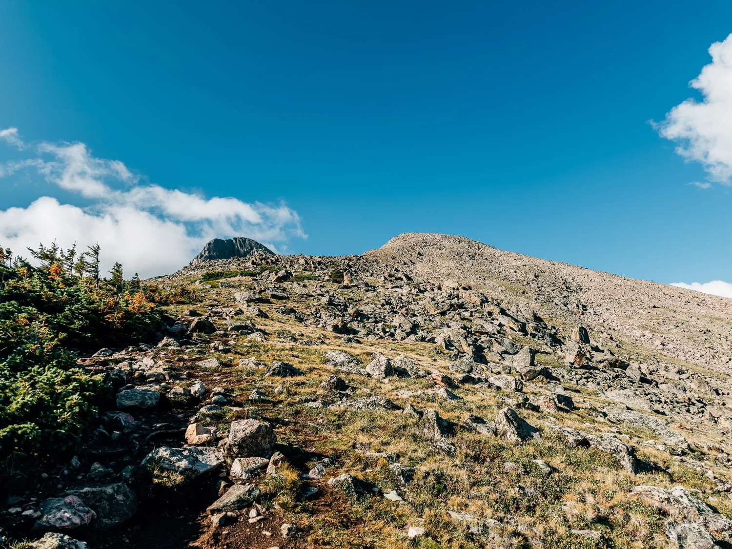 First view of the summit from the North Ridge