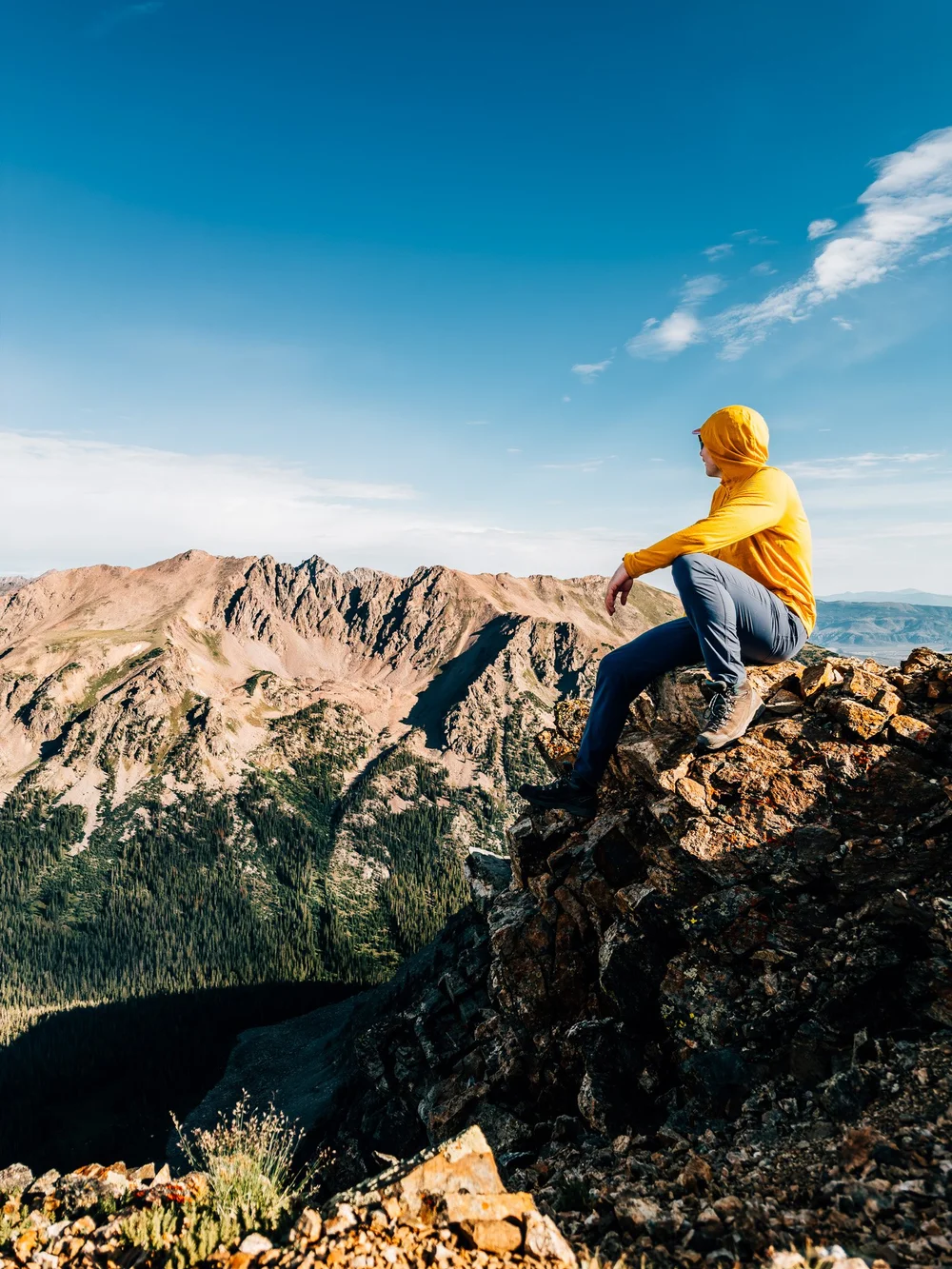 Taking it all in before heading back down